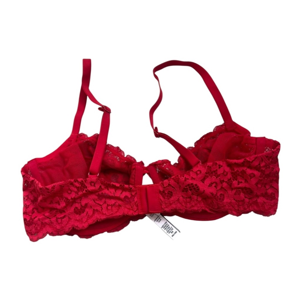 Victoria’s Secret Body by Victoria Unlined Demi Bra Red Lace 36C EUC - Picture 2 of 9